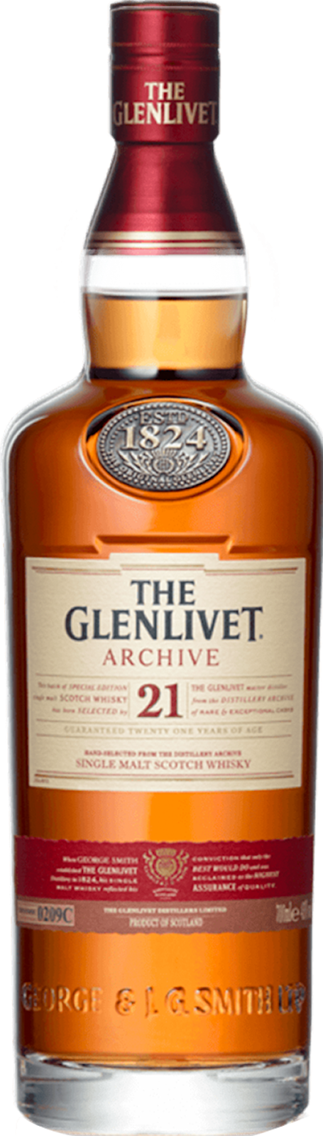 GLENLIVET 21 YR SINGLE MALT SCOTCH